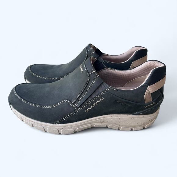 Clarks WaveWalk Plateau Slip On Loafer Shoes Black Waterproof Womens Size 10 - Picture 1 of 11